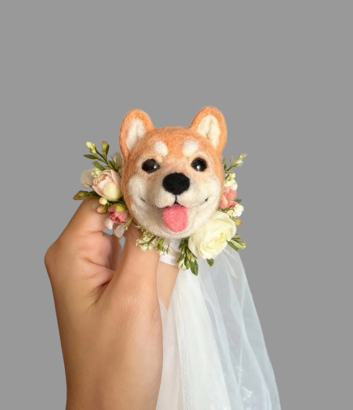Custom Miniature Wool-Felted Pet Pin | Wedding Brooch