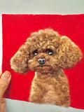 Pet portrait artist handmade custom pet portrait - wool felt dog face detail