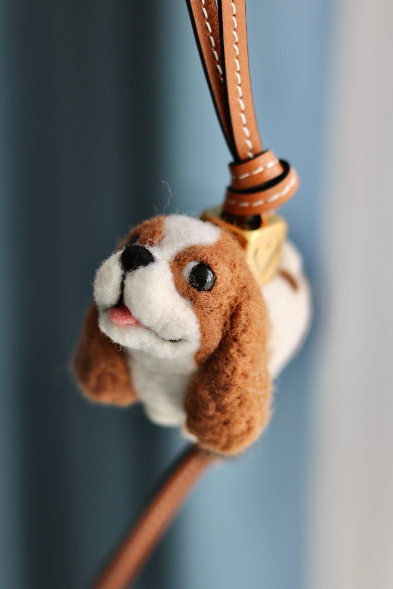 Custom King Charles Spaniel felt dog charm handmade from wool