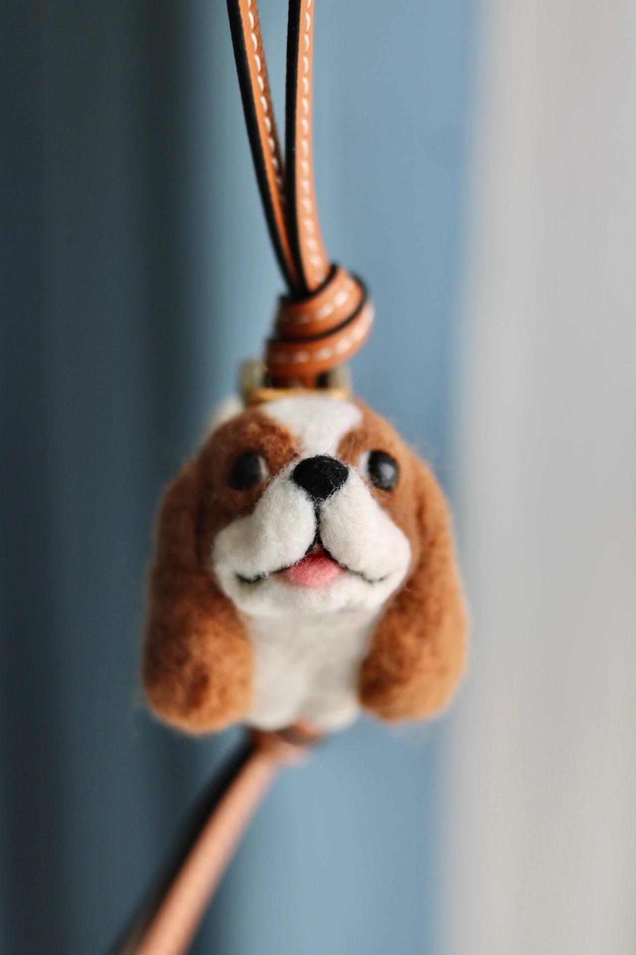 Custom Felt Dog & Personalised Bag Charm for King Charles Spaniel
