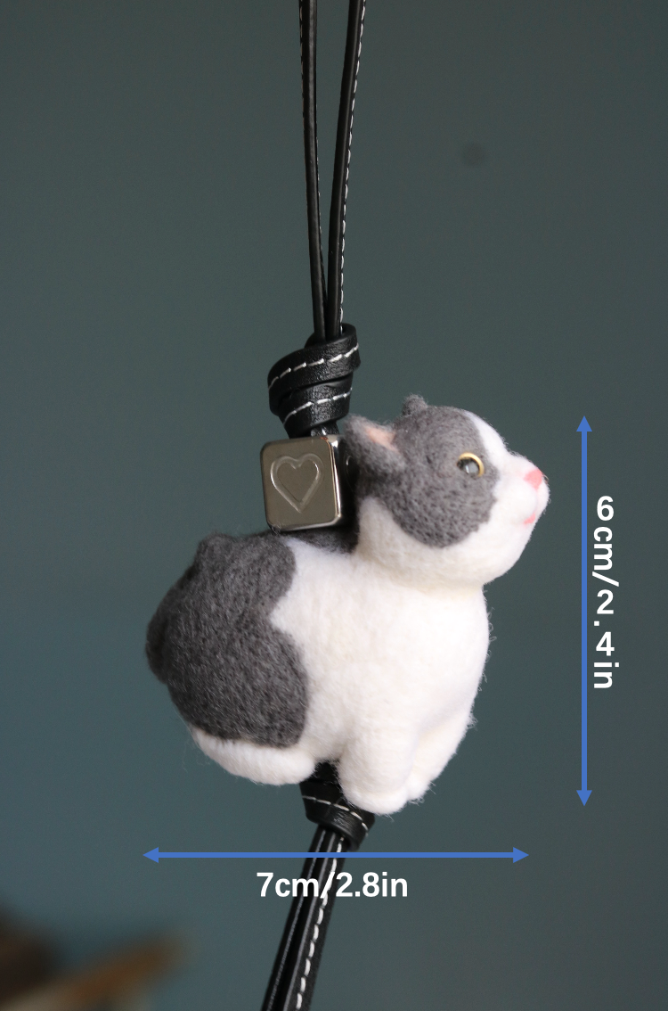 Wool felt pet charm - custom felt cat size 