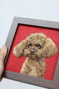  Pet portrait artist handmade custom pet portrait - wool felt dog face detail