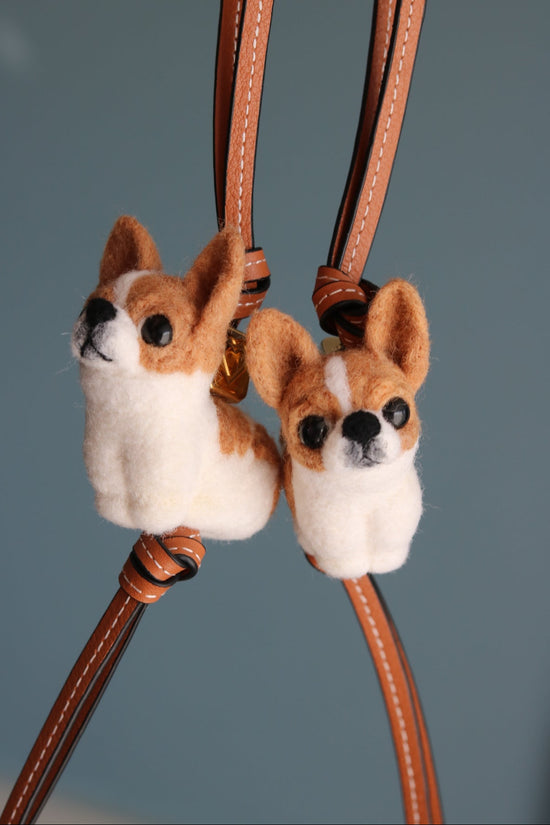 Custom Pet Charm – Handmade Wool Felt Dog Portrait