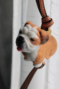 Handmade Chibi Style Bulldog needle-felted  Fashion Pet Charm