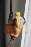 Handmade Chibi Style Bulldog needle-felted  Fashion Pet Charm