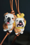 Custom Pet Charm – Handmade Wool Felt Dog Portrait