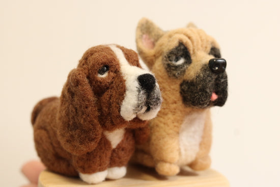 Handmade Chibi Style Bulldog needle-felted  Fashion Pet Charm