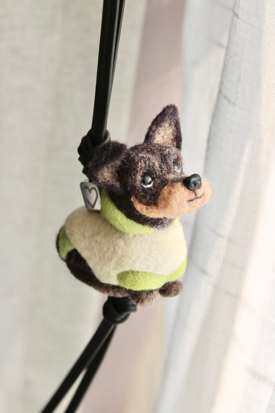 Handmade Chibi Style Bulldog needle-felted  Fashion Pet Charm