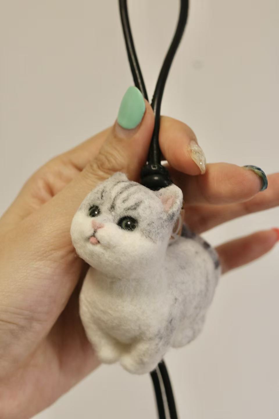 Custom Felt Cat Ornament | Wool Felt Bag Charm