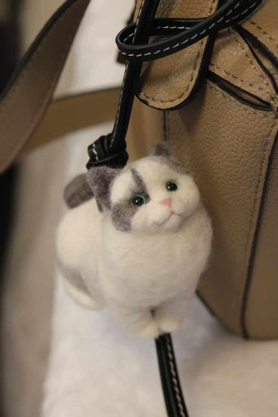 Custom Felt Cat Ornament | Wool Felt Bag Charm