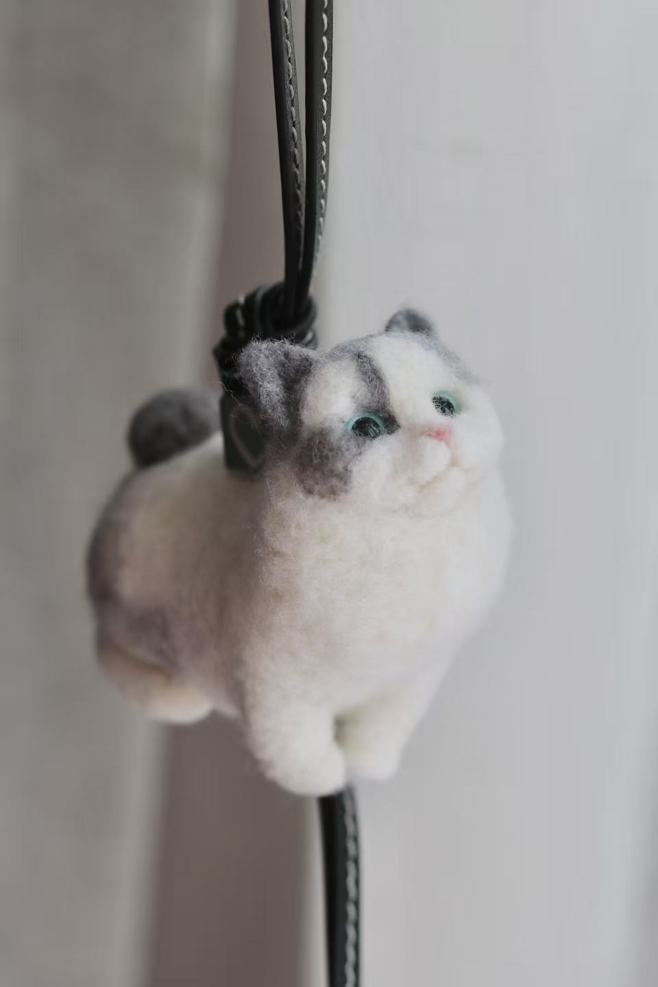 Custom Felt Cat Ornament | Wool Felt Bag Charm