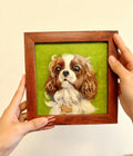 Pet portrait artist handmade custom pet portrait - wool felt dog face detail