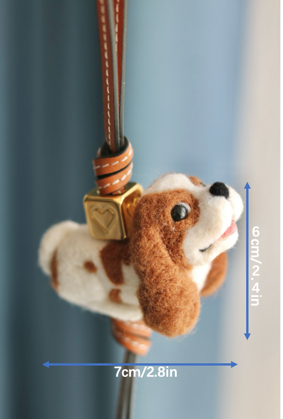 Custom Pet Charm – Handmade Wool Felt Dog Portrait